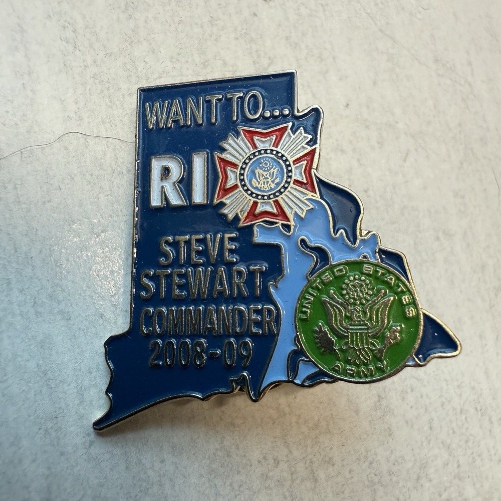 VFW VETERANS OF FOREIGN WARS Rhode Island Steve Stewart State Commander Pin